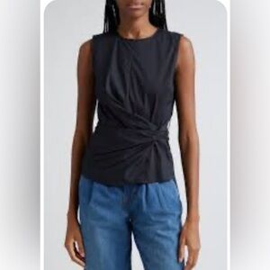 NORDSTROM RACK Black Asymmetrical twist front sleeveless Top size S
